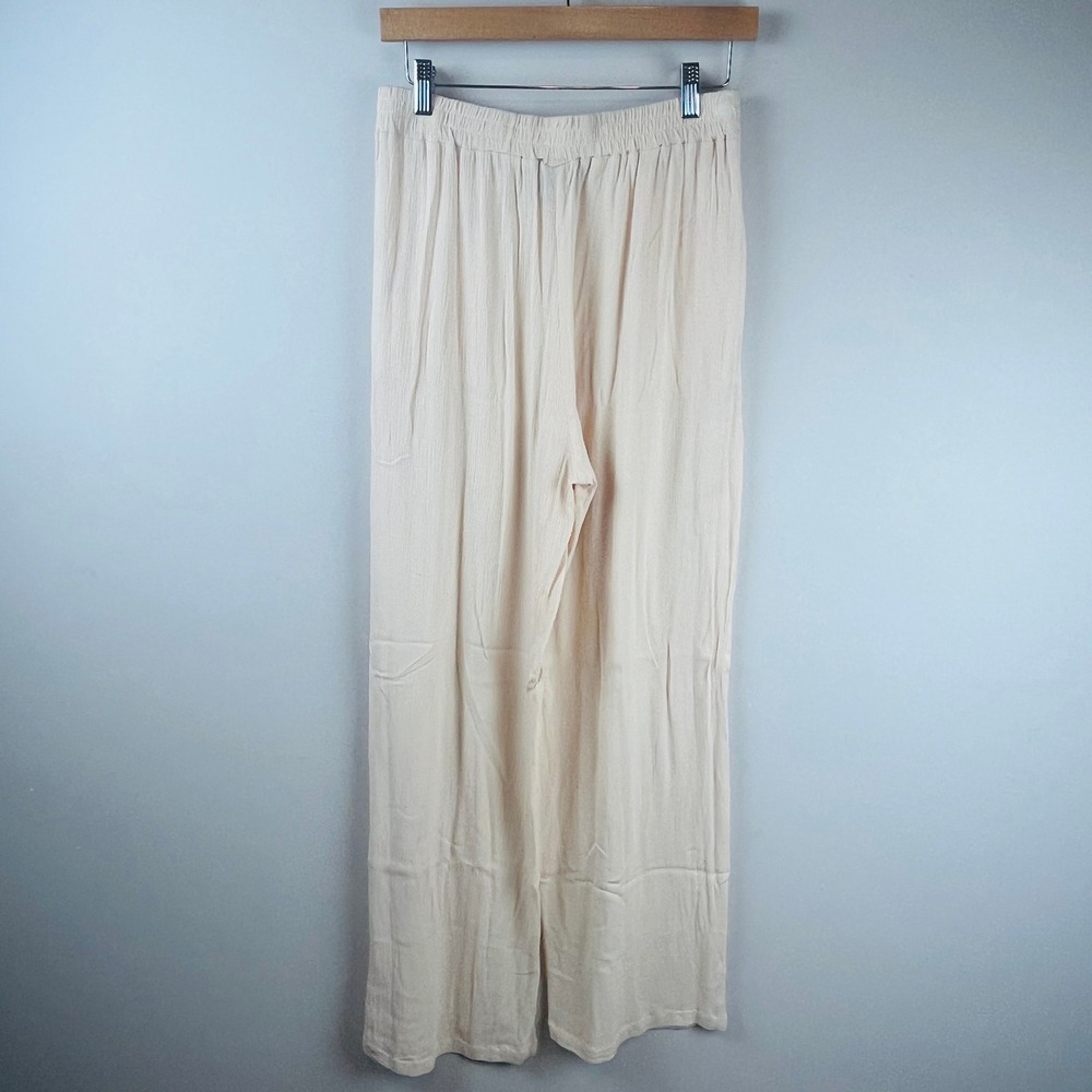 NoraCora Cream Cotton Wide Leg Pants Medium - Picture 2 of 5